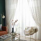 Factory Supply Light Luxury Modern Simple Plain Cotton Thread Embroidered Window Screen Semi-Shaded Bedroom Balcony Window Screen Spot