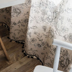 Curtain Shades Rose Printed Tassel American Style Small Window Kitchen Curtain Cotton and Linen Semi-Shaded Bay Window Small Window