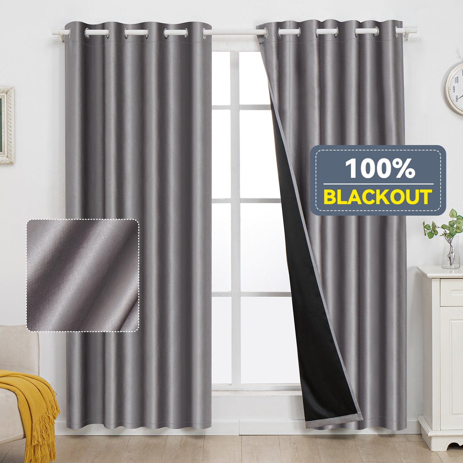 Cross-border Amazon foreign trade perforated curtains full shading cloth embossed curtains finished products
