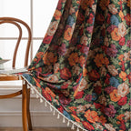 Geometric Contrast Jacquard Curtain Semi-Shading Finished Kitchen Window Treatment Floating Style Direct Supply