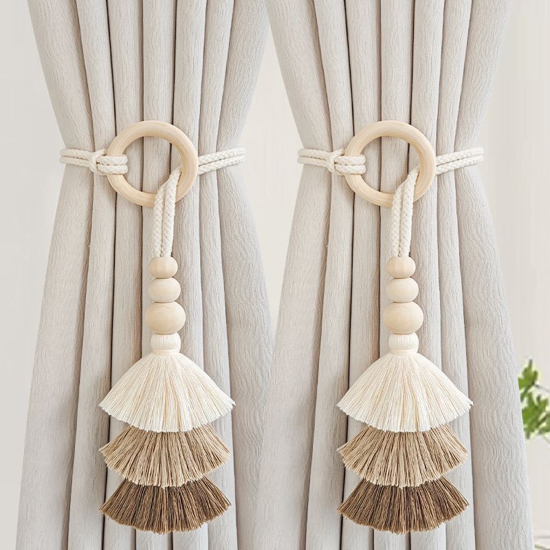 Adjustable New Style Simple Light Luxury Curtain Strap Pair of Tassel Rope Storage Curtain Buckle Home Decoration
