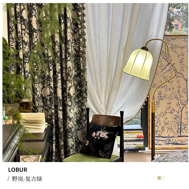 Autumn New American Style Antique Jacquard Curtain Vintage Chenille Bedroom Living Room Bay Window Thickened Blackout Curtain