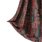 Geometric Contrast Jacquard Curtain Semi-Shading Finished Kitchen Window Treatment Floating Style Direct Supply