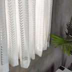 White Gauze Curtain Leaf Gauze Short Curtain Half Curtain Punch-free Door Curtain Self-adhesive Simple Bay Window Kitchen Curtain Coffee Shade Curtain
