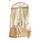 Grey Printed Curtain Sketch Semi-Shading Short Design Fresh Style Direct from Factory