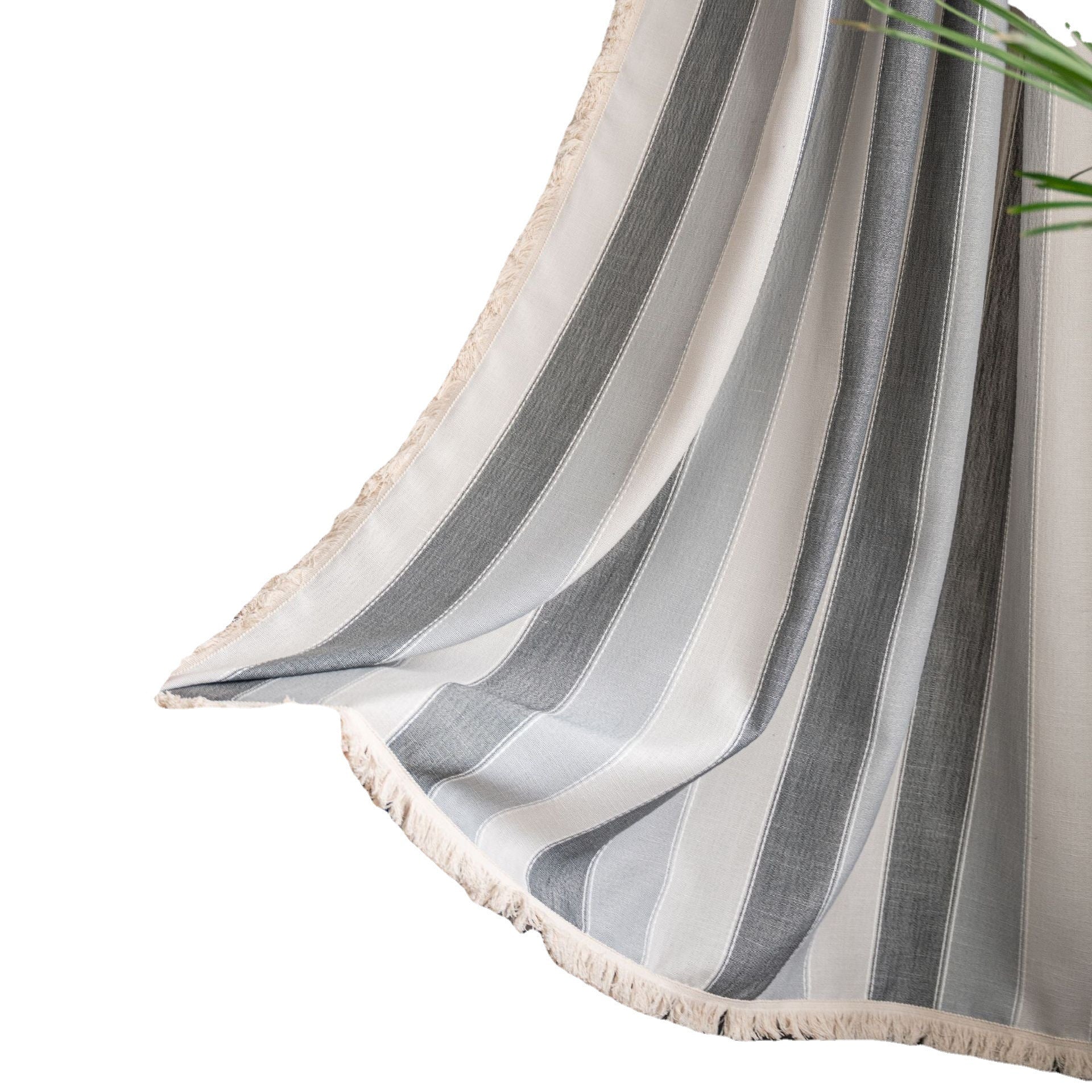 Shade curtains Rhyme Curtain Finished Striped Yarn-dyed White Whisker Contrast Kitchen Curtain Country Style Living Room Semi-Shaded Bay Window