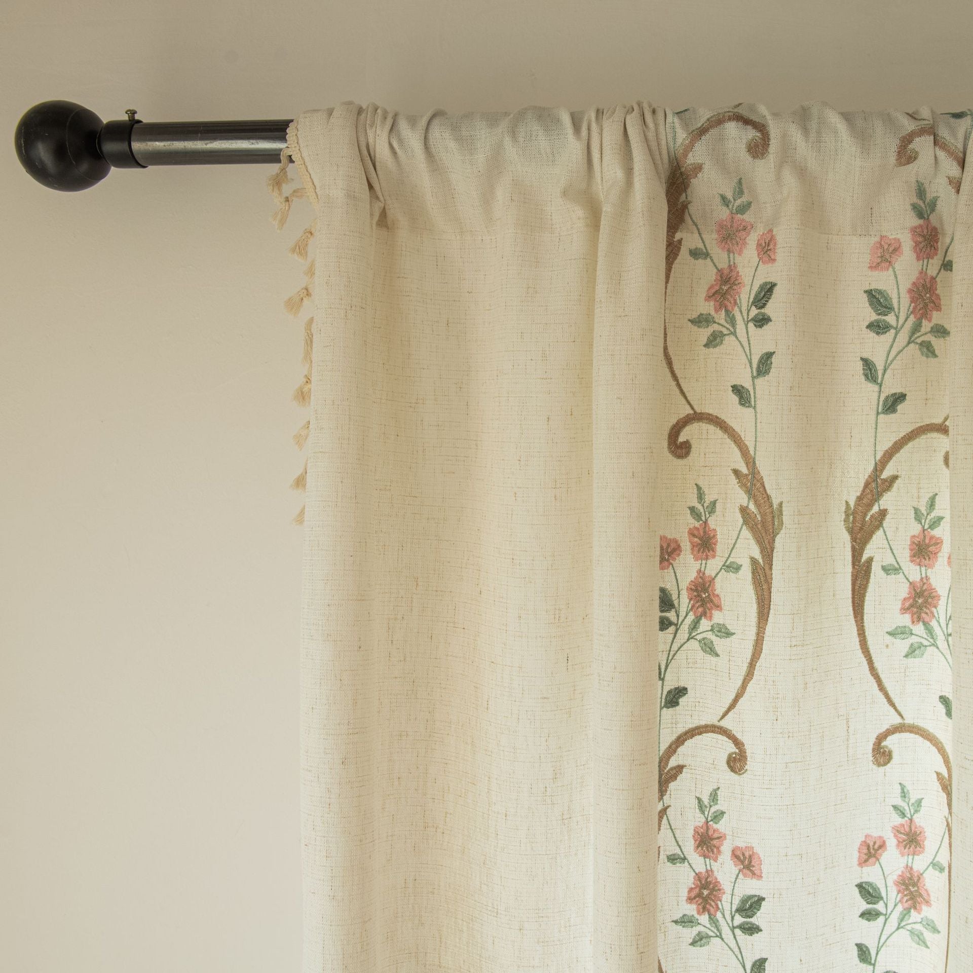Curtain Transparent and Impermeable American Country Pastoral Curtain Living Room Balcony Bedroom Decoration