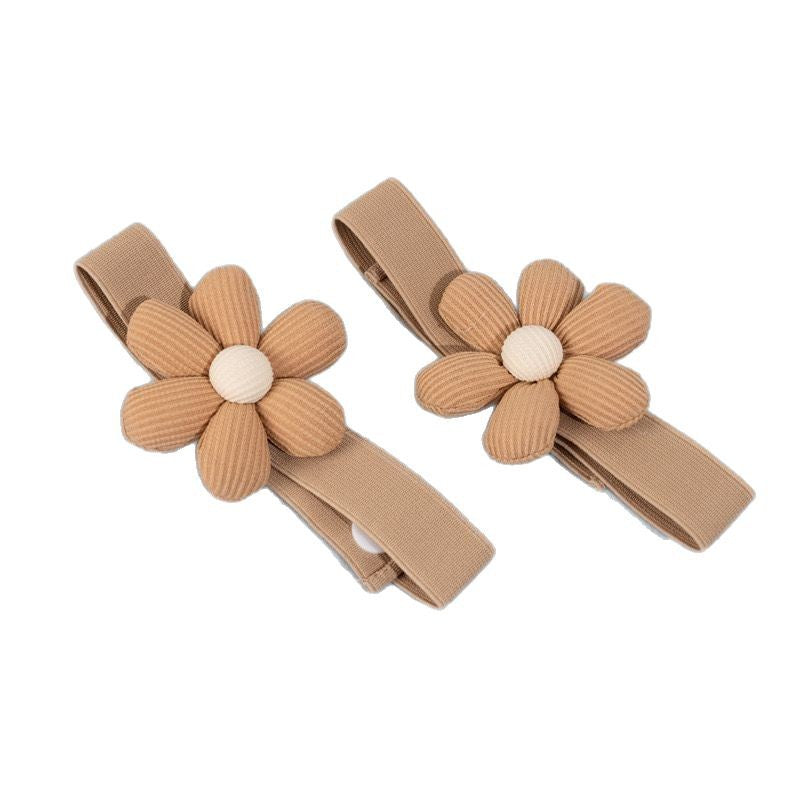 Accessary Celebrant Large 8CM Cotton and Linen Flower Curtain Strap Punch-free Elastic Curtain Buckle Cross-border in stock Curtain Accessories
