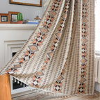 Curtain Jacquard Tassel Kitchen Curtain American Country Bay Window Rose Flower Semi-Shaded Factory Direct Supply