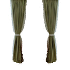 Custom French Curtain Matcha Green Australian Wool Lace Bedroom Living Room Shading Curtain Finished Cloth Curtain