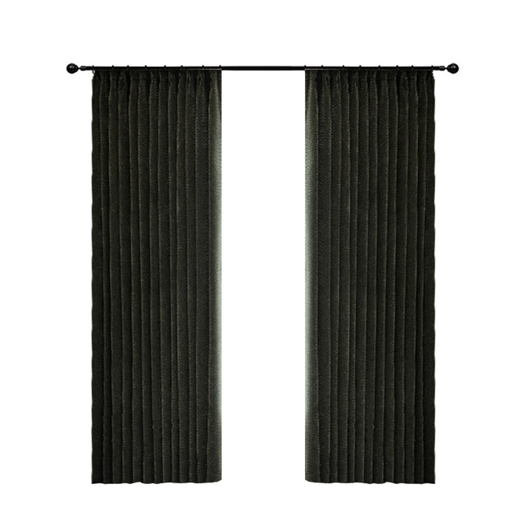 2025 New Chenille Herringbone Pattern Curtains Modern Simple High-End Bedroom Living Room High Blackout Curtains Customization