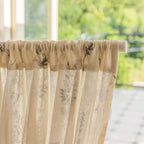 Grey Printed Curtain Sketch Semi-Shading Short Design Fresh Style Direct from Factory