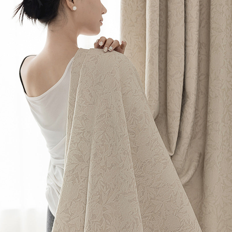 2025 New Rose Flower French Mid-Century Style Curtains High-End Chenille Blackout High-End Sense Shaoxing Keqiao Customization