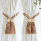 Hot New Cross-border Source Pastoral Curtain Tie Log Strong Magnetic Non-perforated Magnetic Tie Buckle Tie Rope Tie