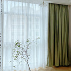 Custom French Curtain Matcha Green Australian Wool Lace Bedroom Living Room Shading Curtain Finished Cloth Curtain