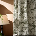 New Chinese Style Bamboo Cotton Linen Yarn-dyed Jacquard French Retro Antique Bamboo Curtain High-end Blackout Curtain