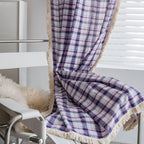 Curtain Plaid Yarn-dyed American Curtain Finished Kitchen Curtain Bay Window Curtain Semi-shading Balcony
