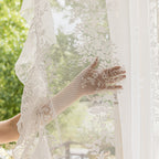 Flowers like brocade new lace gauze curtain transparent window screen bedroom light luxury high-end French bay window balcony window