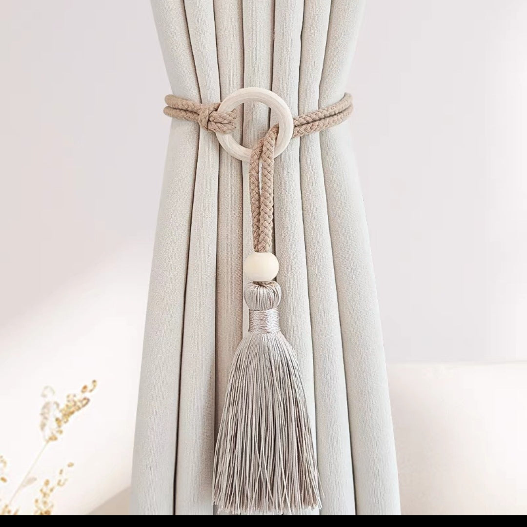 Adjustable New Style Simple Light Luxury Curtain Strap Pair of Tassel Rope Storage Curtain Buckle Home Decoration