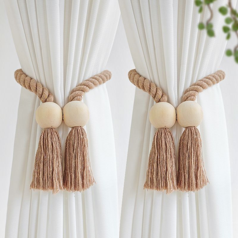 Hot New Cross-border Source Pastoral Curtain Tie Log Strong Magnetic Non-perforated Magnetic Tie Buckle Tie Rope Tie