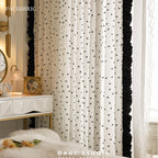 Hepburn style French retro romantic Chanel style lace curtain design sense window screen curtain sweet girl room curtain