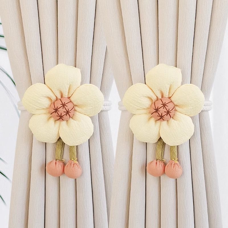 Adjustable Modern Simple Curtain Strap of Adjustable Rope Strap Curtain Buckle Tuck Strap Decorative Flowers