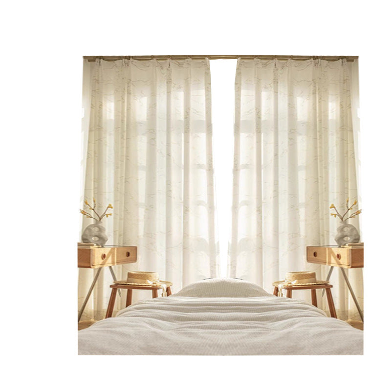 Marbling window screen gauze curtain living room dining room balcony transparent gauze curtain thickened window screen white gauze sun protection
