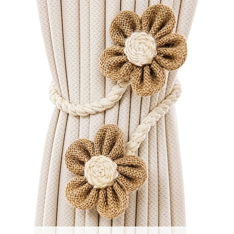 Curtain Strap Twister Handmade Creative Cotton and Linen Internet Popular New Flower Gauze Curtain Super Immortal Tie Curtain
