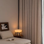 80% Black out Light French Middle Ancient Nanyang American Black Edge Yarn-dyed Chenille Living Room Curtain Cream Autumn Well Curtain Fabric Finished