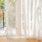 Flowers like brocade new lace gauze curtain transparent window screen bedroom light luxury high-end French bay window balcony window