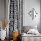Curtain Finished Cotton and Linen Printed Blue and White Porcelain Home Stay Curtain Semi-Shaded Kitchen Bay Window Factory Direct Supply