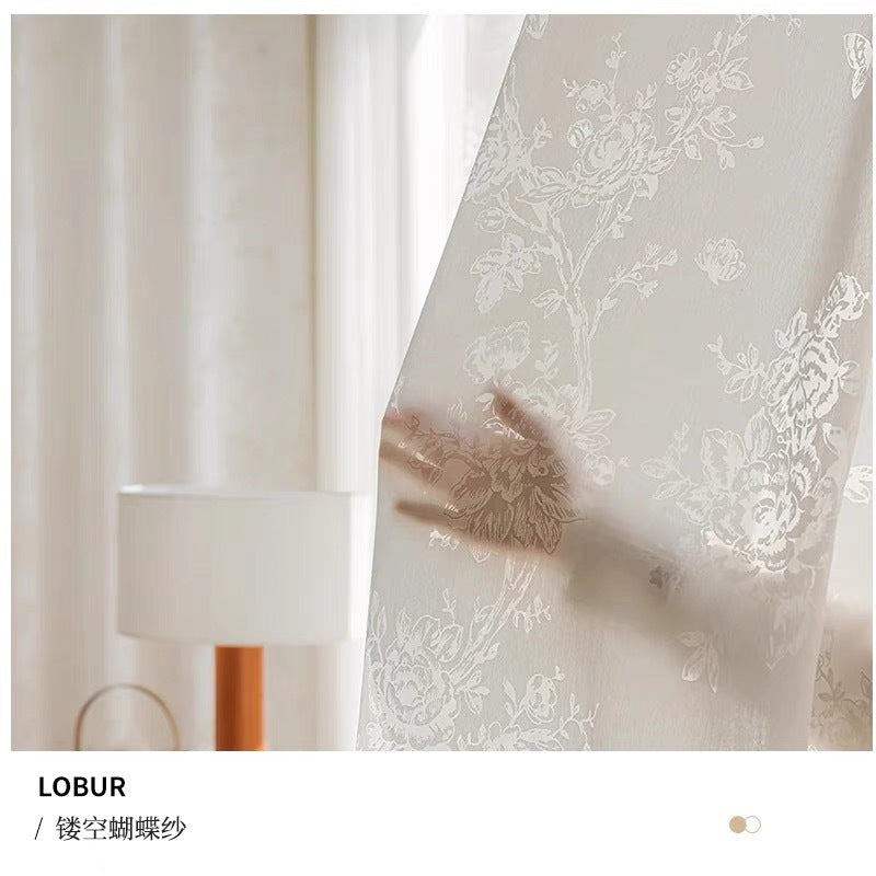 Autumn New American Style Antique Jacquard Curtain Vintage Chenille Bedroom Living Room Bay Window Thickened Blackout Curtain