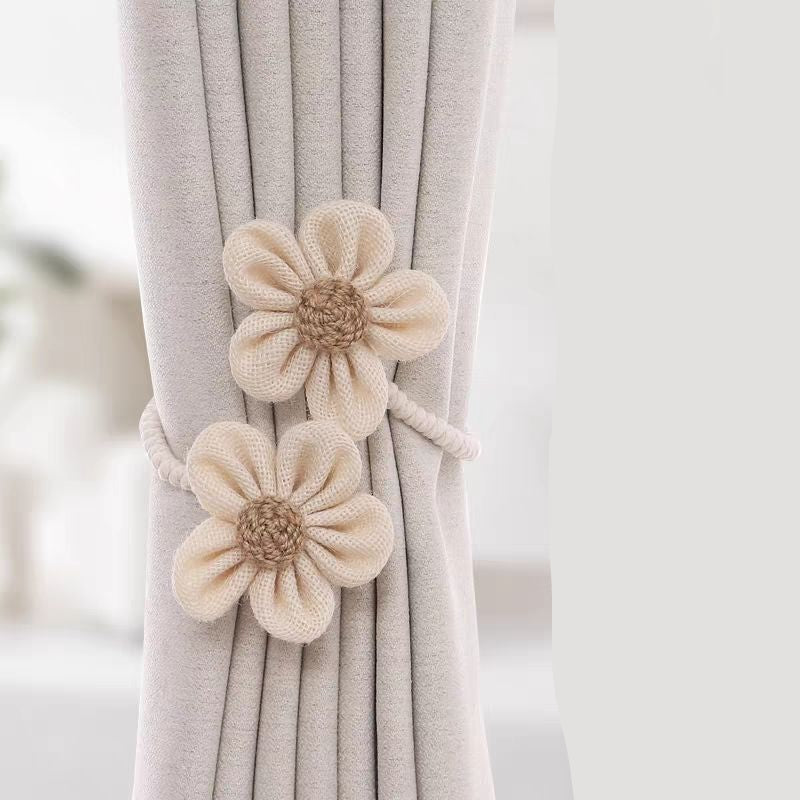 Curtain Strap Twister Handmade Creative Cotton and Linen Internet Popular New Flower Gauze Curtain Super Immortal Tie Curtain