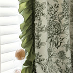 2025 New Arrival Middle French Style Chenille Jacquard Curtain Blackout Retro Bedroom Living Room Advanced Sense Tasha Garden
