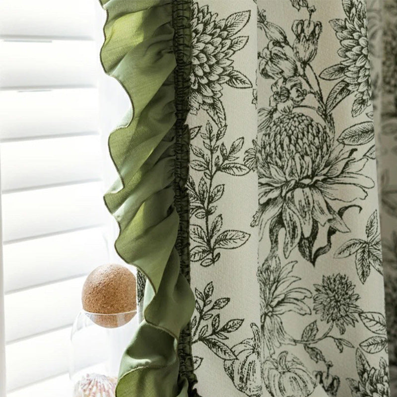 2025 New Arrival Middle French Style Chenille Jacquard Curtain Blackout Retro Bedroom Living Room Advanced Sense Tasha Garden