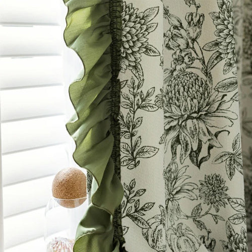 2025 New Arrival Middle French Style Chenille Jacquard Curtain Blackout Retro Bedroom Living Room Advanced Sense Tasha Garden