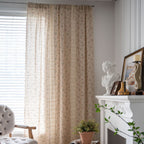 Curtain country style Curtain Finished Printed Hollow Stitching American Style Kitchen Curtain Semi-Shading Curtain Tassel
