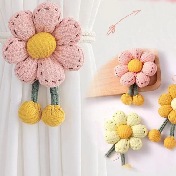 Adjustable Modern Simple Curtain Strap of Adjustable Rope Strap Curtain Buckle Tuck Strap Decorative Flowers