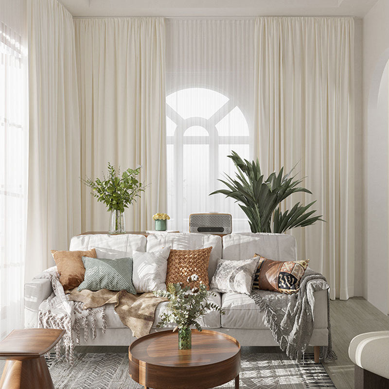 High-end Cream Royal Velvet Curtain Designer Little Red Book Recommended Living Room Bedroom Hotel Velvet Cloth