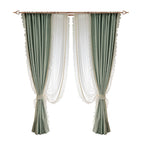 French Mulberry Silk Romantic Princess Lace Curtain Fabric High Precision Silk High Temperature Shaped Curtain Finished Products