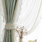 French Mulberry Silk Romantic Princess Lace Curtain Fabric High Precision Silk High Temperature Shaped Curtain Finished Products