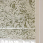 2025 New Light French Style American Style Fresh Green Chenille Shading Roman Curtain Study Lifting Curtain