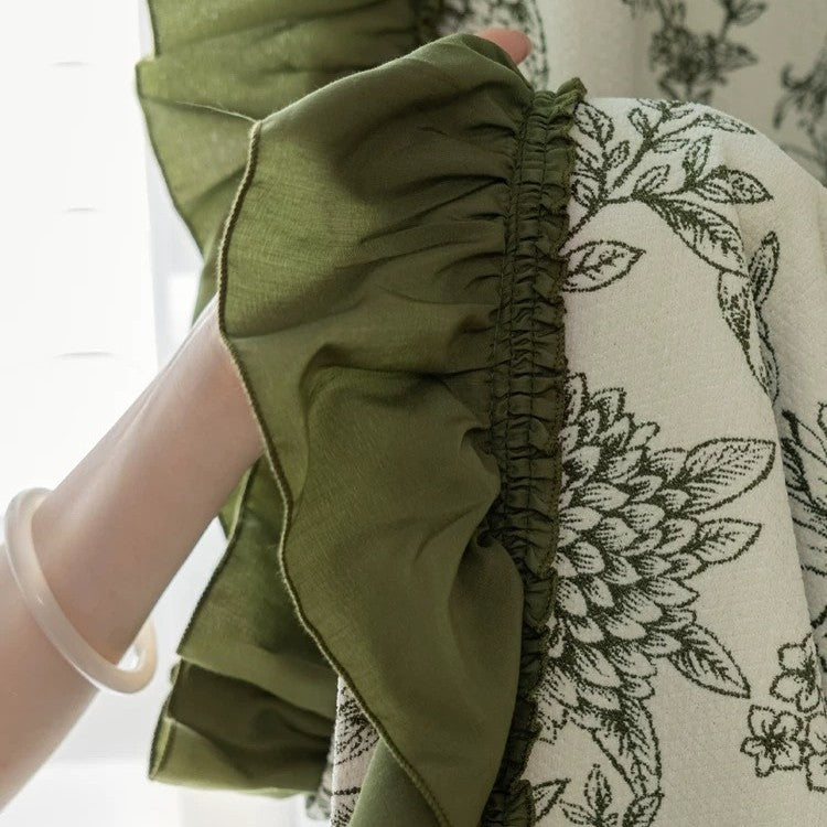 2025 New Arrival Middle French Style Chenille Jacquard Curtain Blackout Retro Bedroom Living Room Advanced Sense Tasha Garden