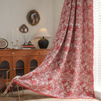 Geometric Contrast Jacquard Curtain Semi-Shading Finished Kitchen Window Treatment Floating Style Direct Supply