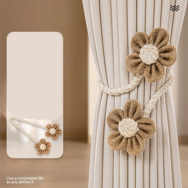 Curtain Strap Twister Handmade Creative Cotton and Linen Internet Popular New Flower Gauze Curtain Super Immortal Tie Curtain