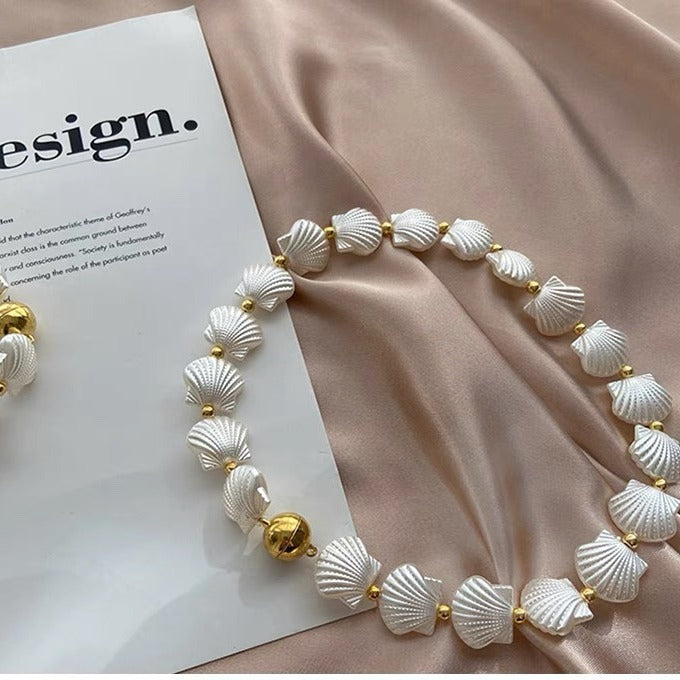 Ocean Heart Shell Curtain Tape Bedroom Living Room Gauze Curtain Light Luxury Rhinestone Magnetic Buckle Tying Rope Cable Tie Pair