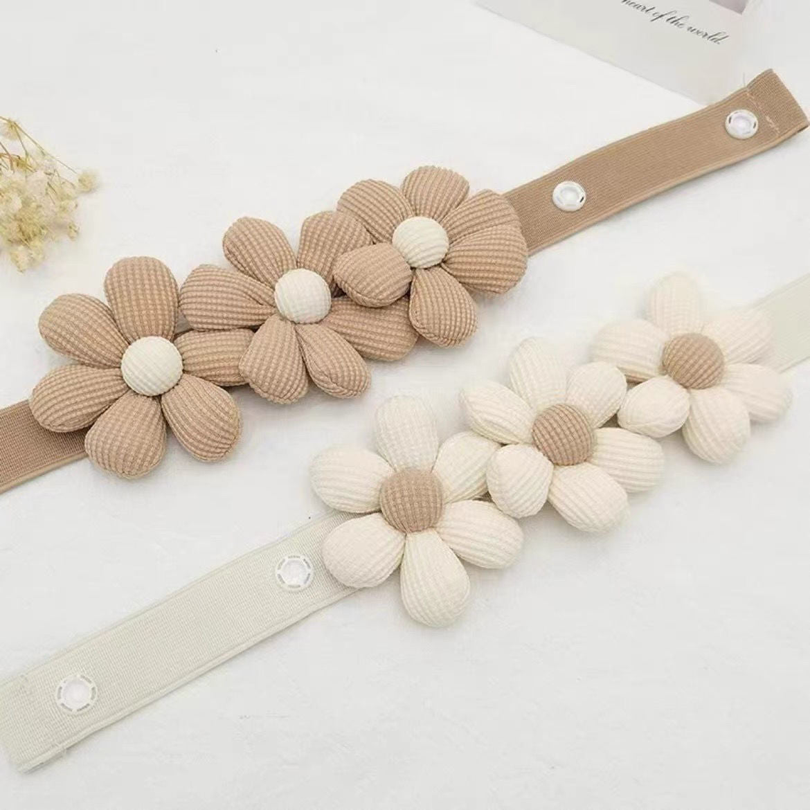 Accessary Celebrant Large 8CM Cotton and Linen Flower Curtain Strap Punch-free Elastic Curtain Buckle Cross-border in stock Curtain Accessories