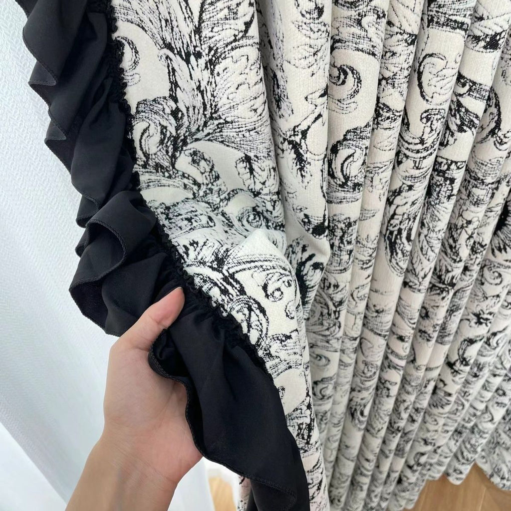 Curtain accessory 10cm French-Style Curtain Ruffled Lace, Side Splicing, Beautiful Edge Seams, Vertical Seams, Decorative Sofa Cream