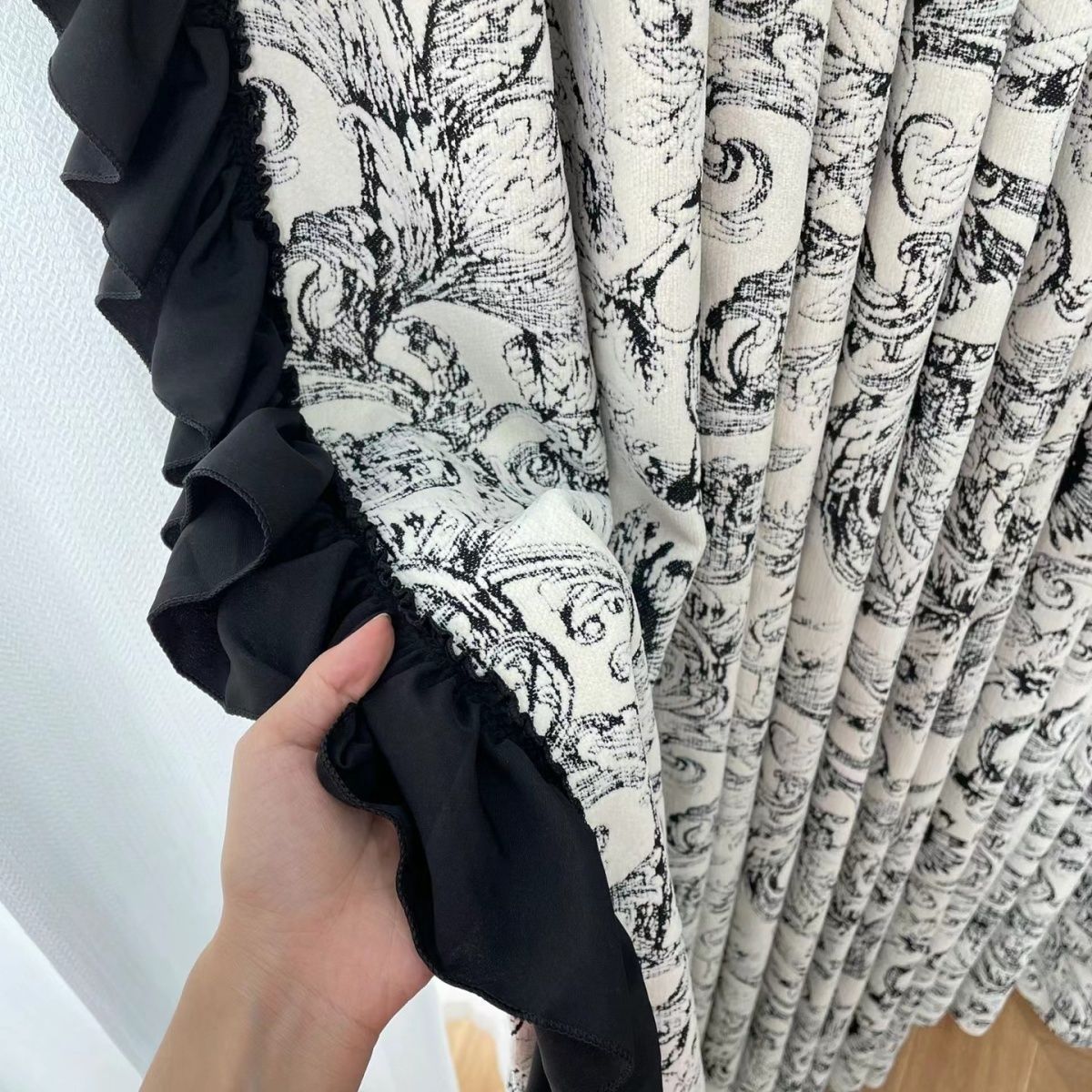Curtain accessory 10cm French-Style Curtain Ruffled Lace, Side Splicing, Beautiful Edge Seams, Vertical Seams, Decorative Sofa Cream