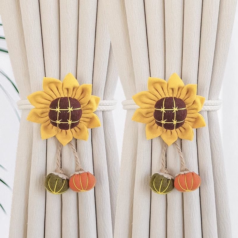 Adjustable Modern Simple Curtain Strap of Adjustable Rope Strap Curtain Buckle Tuck Strap Decorative Flowers